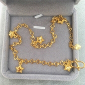 欧币金爱心星星脚链女沙金仿金日韩可调节时尚 新款 百搭饰品不掉色