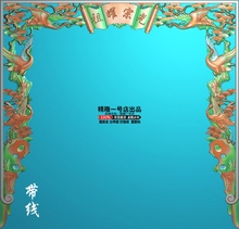 一号店精雕图佛龛神台精雕图FK 003光宗耀祖松鹤神台挂落精雕带线