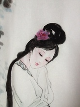 写意仕女 手绘 国画