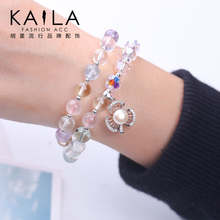 Kaila烟花易冷手链 女925银韩版 五行水晶奥地利淡水珍珠佩饰