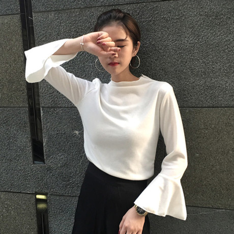 秋装研九冷系女装港味复古上衣服女生帅气打底衫百搭韩版长袖t恤商品大图