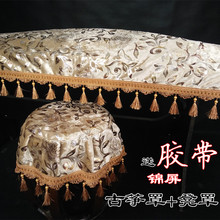 包邮 古筝罩布艺烫金加厚古筝罩防尘罩锦屏银屏盖布古筝套披 碧荷