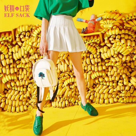 妖精的口袋旗舰店2017夏装新款韩版复古学院风收腰百褶半身裙短裙商品大图