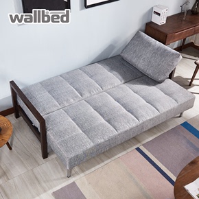 北欧实木沙发床布艺可拆洗折叠两用组合多功能现代简约小户型沙发