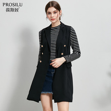 prosilu/葆斯奴2017秋装新款女装潮韩版百搭马甲女中长款上衣外套图片
