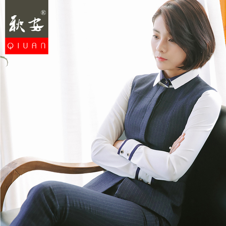 秋安新款职业装女装时尚西装套装女OL马甲面试正装女美容院工作服商品大图