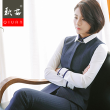 秋安新款职业装女装时尚西装套装女OL马甲面试正装女美容院工作服图片
