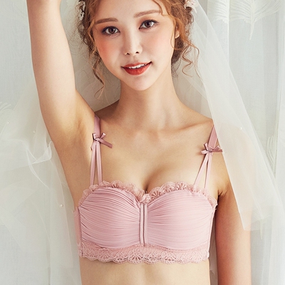 小胸聚拢文胸无钢圈上托性感内衣套装少女收副乳抹胸防走光裹胸式
