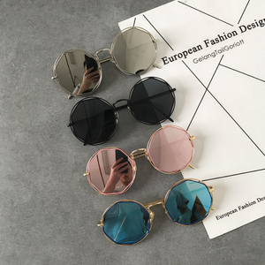 复古金属镂空圆形墨镜