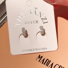耳扣纯银7mm内直径River韩国进口耳饰防过敏简约通体银微镶钻耳环