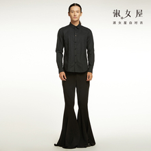 淑女屋淑女屋白衬衣凡尔赛黑色男上衣