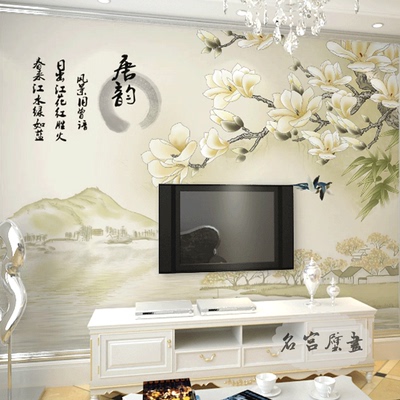 名宫无纺布大型壁画中式墙纸 客厅电视背景墙壁纸画唐韵水墨江南