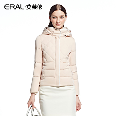 ERAL/艾莱依冬装菱形格时尚短装保暖修身韩版短款羽绒服2051D-QC商品大图