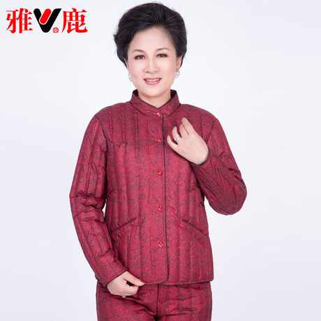 雅鹿中老年羽绒内胆女中老年女装加厚大码显瘦羽绒服冬季保暖外套商品大图