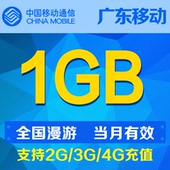 广东移动流量1GB支持全国漫游 当月有效自动充值流量叠加包