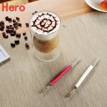 花式咖啡器具 咖啡雕花针 不锈钢拉花针 Hero