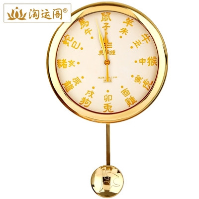 纯铜李居明八运真铜钟吉祥物金属铜圆形麦玲玲推荐化五黄钟表挂钟