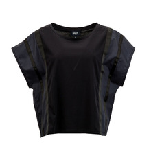 ARMANI JEANS 多色混合材质拼色设计条纹元素女士短袖上衣银泰图片
