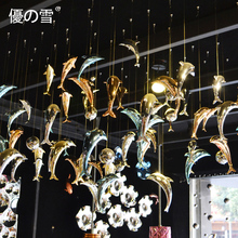 优雪空中吊饰海豚挂件立体吊顶家居酒店商场天花板装饰品
