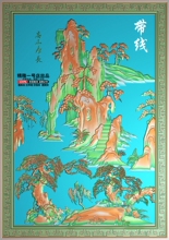 一号店精雕图山水浮雕图山水灰度图SS 032高山寿长小挂屏精雕图线