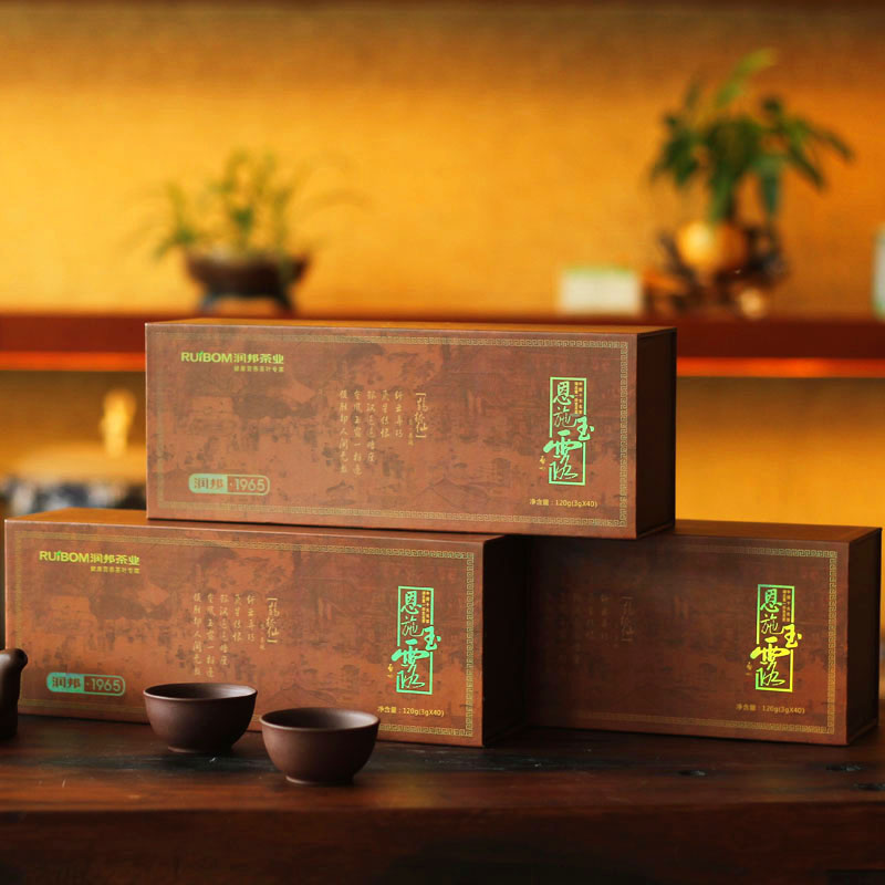 条盒礼盒特产1965恩施玉露润邦恩施绿茶礼盒芭蕉茶新茶2018