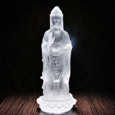 观世音佛像镇宅风水供奉摆件琉璃菩萨观音家居饰品玄关客厅工艺品