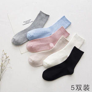 5双装日系薄款中筒袜