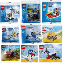 乐高 lego 城市袋装 警察车运输机 直升机 雪人 圣诞老人拼砌包