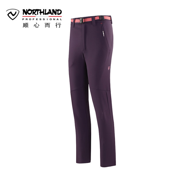 诺诗兰NORTHLAND 秋冬户外软壳裤女士弹力保暖防风长裤 GF052526