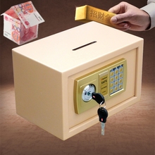 收银投币式保险箱保险柜隐形钱箱保管箱存钱罐 迷你小型小店密码