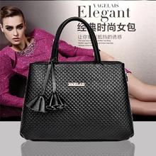 潮简约大包真皮菱格纹时尚 斜挎手提单肩女包 雅格莱诗2016新款