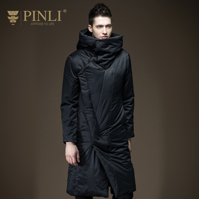PINLI品立 2016冬季新品男装长款棉衣修身外套S164205172