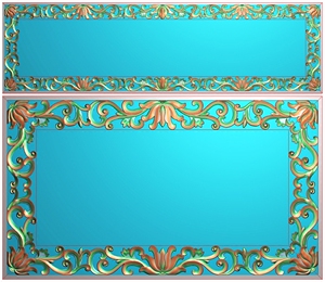 精雕图边框浮雕边框图库精雕图库博古边框图库BK-017洋花边框两张