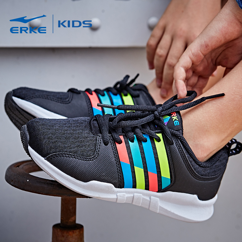 ERKE official new spring men's and children's shoes sneakers children's sneakers running shoes middle and large children's jogging shoes