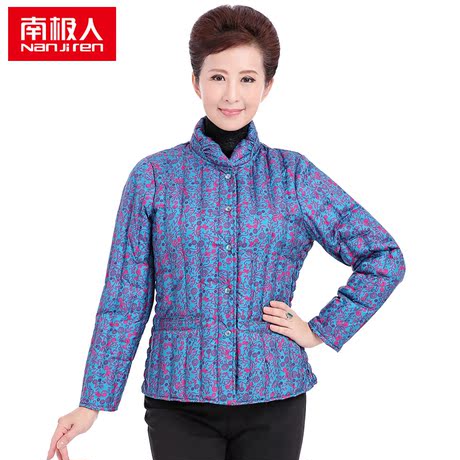 南极人羽绒内胆女新款中老年短款羽绒服无缝羽绒长袖商品大图