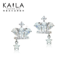 KAiLA 永恒之冠耳钉 女925银针韩国气质送礼物镶钻皇冠耳饰情人节
