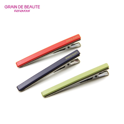 韩国进口graindebeaute 小清新纯色马卡龙一字夹鸭嘴夹小边夹发夹