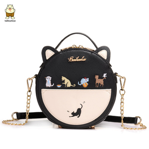 可爱小猫圆形链条包