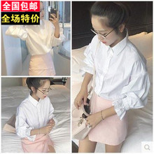 宽松泡泡灯笼袖 衬衣上衣女生 秋新品 韩版 气质大码 长袖 时尚 白色衬衫