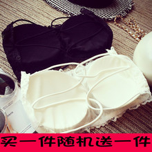 包邮 带棉垫性感后背交叉内衣裹胸露背镂空打底抹胸露背吊带背心