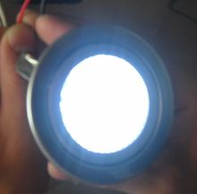 薄圆形明装 白色2W LED射灯LED橱柜灯不锈钢色