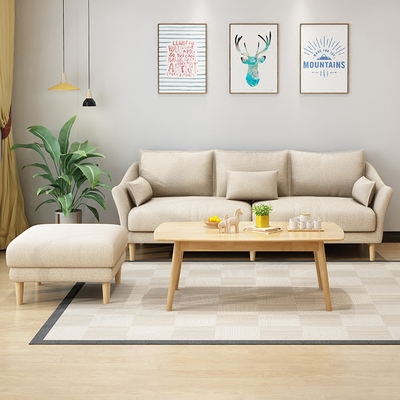 现代简约布艺沙发客厅整装北欧小户型沙发转角组合三人可拆洗沙发价格