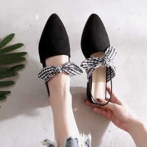 2018新款尖头蝴蝶结平底鞋