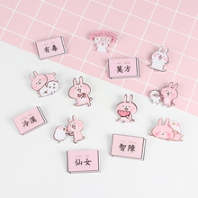 气质小兔子亚克力徽章胸针学生可爱别针装 饰品 日韩简约少女配饰