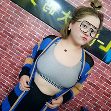 运动文胸胖m薄款 收副乳无钢圈聚拢性感跑步防震200斤美背背心 大码