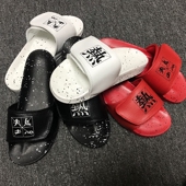 魔术贴外穿一字拖男凉拖 潮情侣时尚 陈冠希热主题拖鞋 2018夏季个性