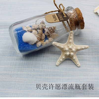 DIY漂流星空玻璃瓶海洋装饰摆件学生礼物天然海螺成品贝壳许愿瓶