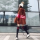 秋冬女装韩版字母bf风中长款金丝绒卫衣裙加绒加厚保暖连帽卫衣潮