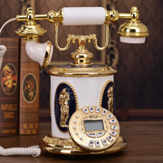 仿古电话机高档天然玉石电话欧式工艺座机家用复古电话机礼品包邮