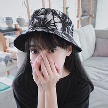 渔夫帽女春夏天韩版 潮英伦遮阳帽子男休闲学生黑白色盆帽 双面戴款